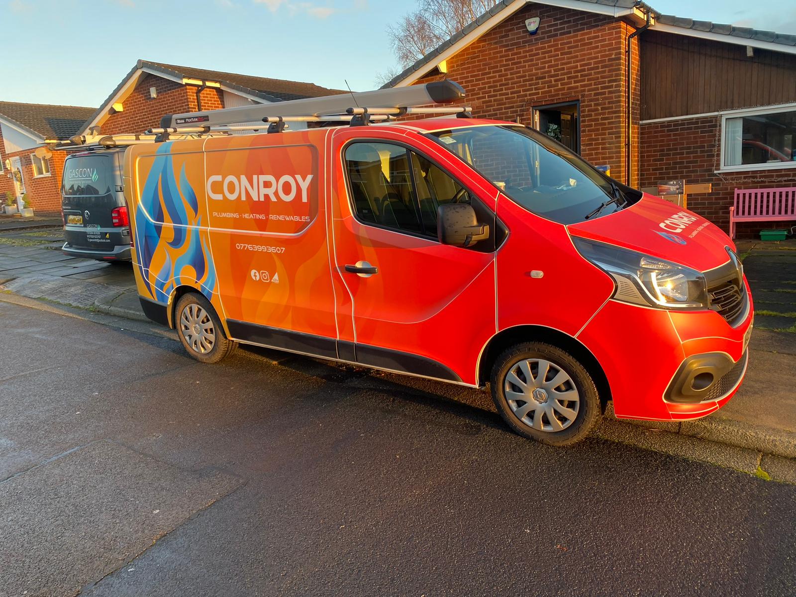Conroy Plumbing and Heating branded van ready for a callout in Bolton